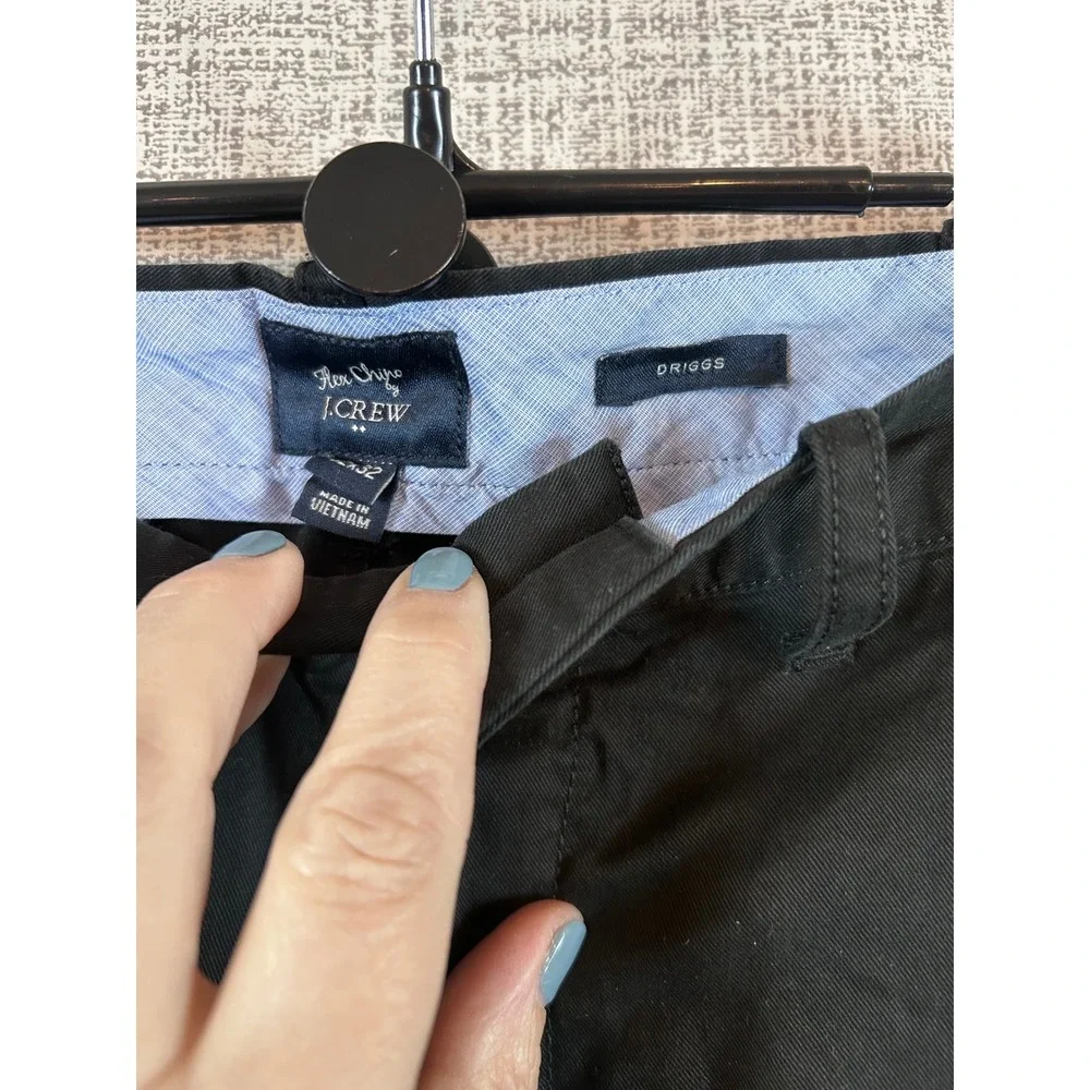 Lot of 2 J.Crew Flex Chino Driggs Slim Fit Pants Black & Grey 32x32 Mens Classic